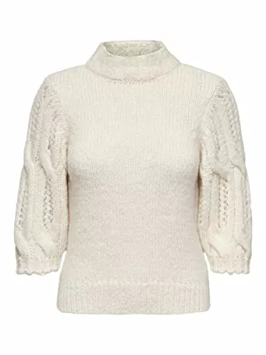 ONLY Pullover & Strickmode ONLY Female Pullover 3/4-Ärmel hoher Kragen Wolle