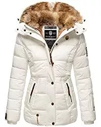 MARIKOO Jacken MARIKOO warme Damen Winter Jacke Winterjacke Steppjacke gefüttert Kunstfell B658