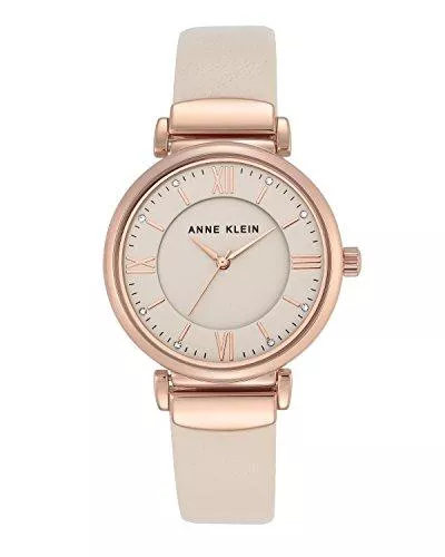 Anne Klein Uhren Anne Klein Damen Analog Klassisch Quarz Uhr mit Leder Armband AK/N2666RGIV