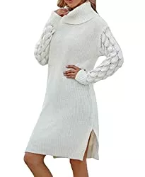 Avondii Freizeit Avondii Damen Langarm Pullover One Shoulder Sweatshirt Schulterfrei Strickpullover