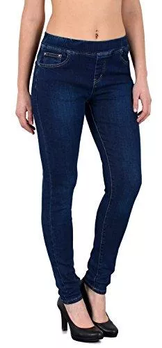 ESRA Jeans Damen Jeans Skinny Jeans Damen High Waist Jeans Damen Skinny elastischer Gummi-Bund Jeans Damen Stretch Skinny Damen Jeans Stretch Jeggings Damen High Waist Jeans mit Gummibund Damen Übergröße J291