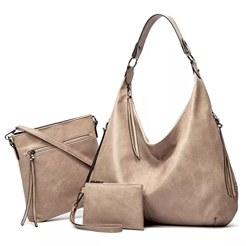 OpalLai Taschen & Rucksäcke OpalLai Handtasche Damen Shopper Tasche Umhängetasche Groß Schultertasche Henkeltaschen mit Brieftasche klein Schultertaschen Abnehmbar Schulterriemen Schwarz