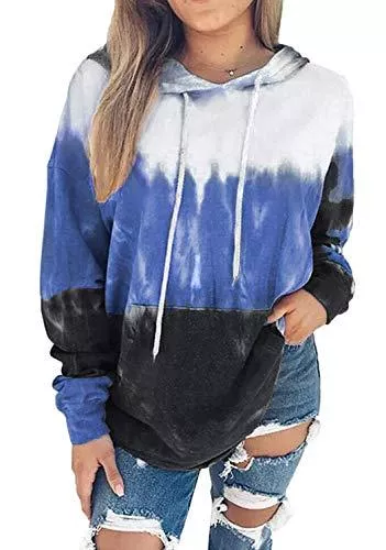 HAVANSIDY Kapuzenpullover HAVANSIDY Damen Pullover Tie-Dye Sweatshirts Kordelzug Hoodies mit Taschen