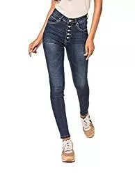 Nina Carter Jeans Nina Carter P075 Damen Skinny Fit Jeans Hose HIGH Waist Stretch Jeanshosen mit 5 knöpfen