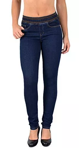 ESRA Jeans Damen Jeans Skinny Jeans Damen High Waist Jeans Damen Skinny elastischer Gummi-Bund Jeans Damen Stretch Skinny Damen Jeans Stretch Jeggings Damen High Waist Jeans mit Gummibund Damen Übergröße J291