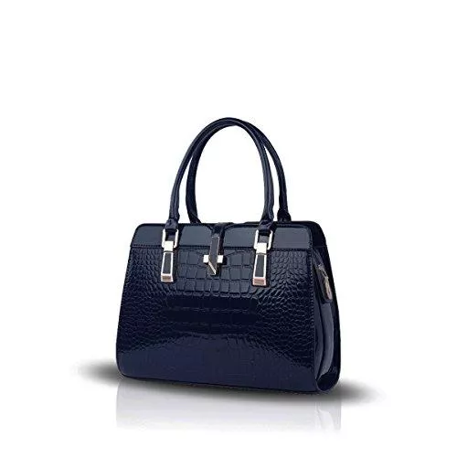 NICOLE &amp; DORIS Taschen & Rucksäcke Nicole&amp;Doris Damen Handtaschen neue Umhängetasche Lackleder Shell schultertasche Henkeltaschen Tasche für Frauen Navy blau