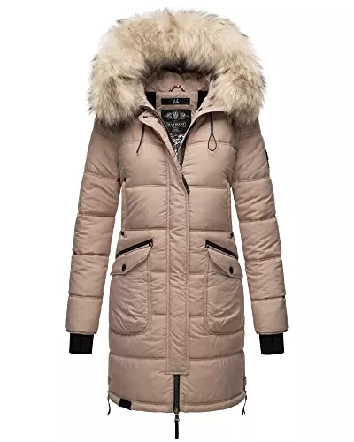 MARIKOO Jacken MARIKOO Damen Winter Jacke Stepp Parka Mantel Winterjacke warm gefüttert Kunstpelz CHASKAA XS-XXXL