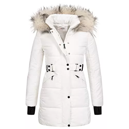 Elara Mäntel Elara Damen Steppjacke Winterjacke Kunstfellkragen Chunkyrayan