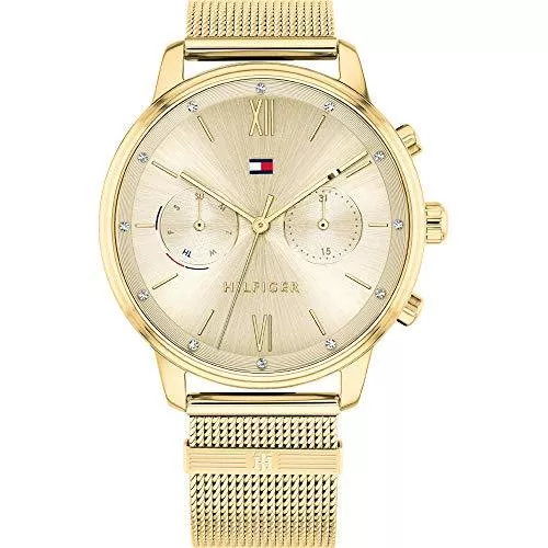 Tommy Hilfiger Uhren Tommy Hilfiger Multi Zifferblatt Quarz Uhr für Damen Edelstahl-Mesh Gliederarmband