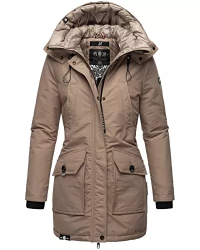 Navahoo Jacken Navahoo Damen Winter Parka Jacke mit Stehkragen und Kapuze gefüttert B923