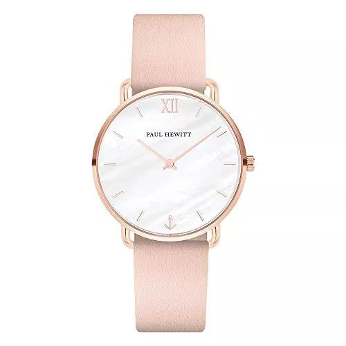 PAUL HEWITT Uhren PAUL HEWITT Armbanduhr Damen Miss Ocean Pearl - Damenuhr (Rosegold) mit Lederarmband/Edelstahlarmband, Ziffernblatt in Perlmutt