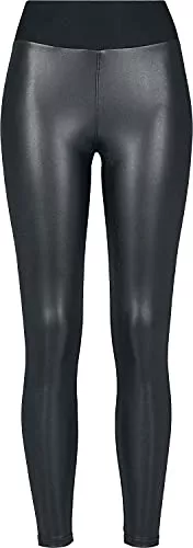 Urban Classics Hosen Urban Classics Damen Leggings Ladies Faux Leather High Waist Leggings, Sporthose für Frauen mit breitem Bund, in 4 Farbvarianten erhältlich, Größen XS - 5XL