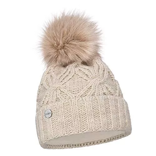 ELIMELI Hüte & Mützen ELIMELI Damen Winter Mütze warme Strickmütze Wintermütze mit Bommel Slouch Strick Beanie Damen für Winter Bommelmütze Hergestellt in EU Farbenauswahl 19531