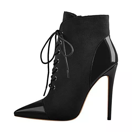 Only maker Stiefel Only maker Damen Spitze Stiefeletten Schnürstiefeletten mit Stiletto Absatz