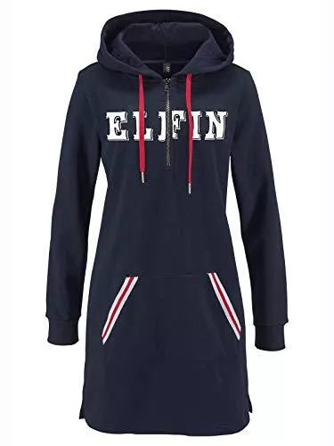 DOTIN Kapuzenpullover DOTIN Damen Kapuzenpullover Langarm Hoodie Kleid Sweatkleid Herbst Winter Sweatjacke Lange Pullover Jumper