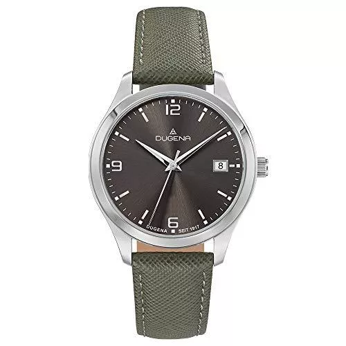 Dugena Uhren Dugena Damen Quarz-Armbanduhr, Saphirglas, Lederarmband, Tresor Woman