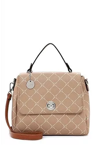 Tamaris Taschen & Rucksäcke Tamaris Damen Umhängetasche Sperrverschluss Rautenmuster Anastasia Lock 31721, Farbe:Beige