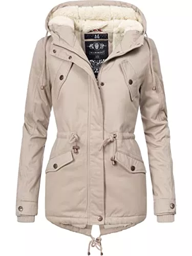 MARIKOO Mäntel MARIKOO Damen Warmer Winter Kurzmantel mit Kapuze Manolya XS-XXL