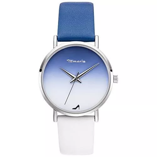 Tamaris Uhren Tamaris Damenuhr Serie : Danika mit zweifarbigem Lederband 36 mm Durchmesser und 7.9 mm Bauhöhe in verschiedenen Kombinationen