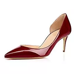 EDEFS High Heels EDEFS Damen Lack Schuhe Cut-Out Pumps Kitten Heels Spitz Pumps