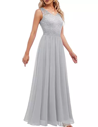 DRESSTELLS Abendkleider DRESSTELLS Damen Abendkleider Elegant für Hochzeit Cocktailkleid Spitzen Ballkleider Maxilang
