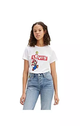 Levi's T-Shirts Levis x Super Mario The Perfect Tee WMNS Mario Box White