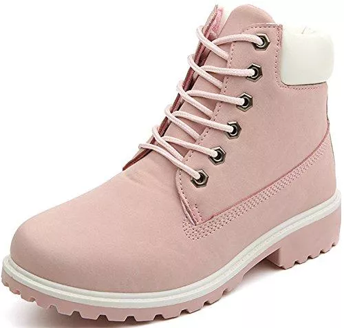 YisiNP Stiefel YisiNP Winterschuhe Damen Gfüttert Work Boots Wärme Stiefeletten Lace up Damen Flach Schnür