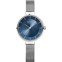 BERING Uhren BERING Damen Analog Solar Collection Armbanduhr mit Edelstahl Armband und Saphirglas 14631-007