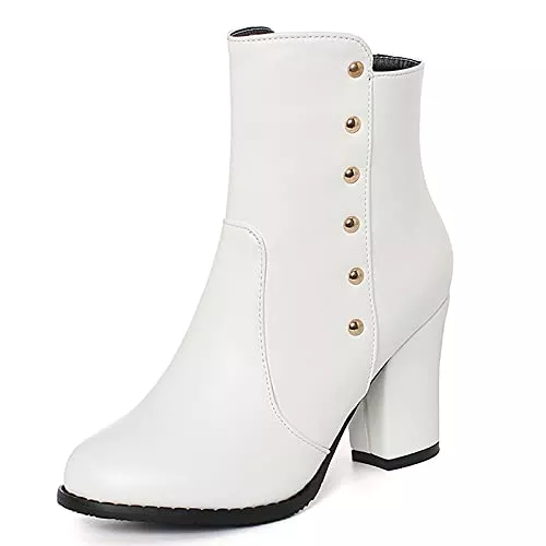 CuteFlats Stiefel CuteFlats Damen Freizeitstiefelette mit Blockabsatz und Runder Spitze