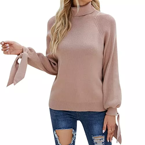Odizli Pullover & Strickmode Odizli Rollkragenpullover Damen Strickpullover Elegant Langarm Herbst Winter Warm Sweater Stehkragen Pullover