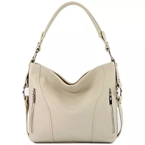 modamoda de Taschen & Rucksäcke modamoda de - T202 - ital. Damen Henkeltasche Schultertasche aus Leder