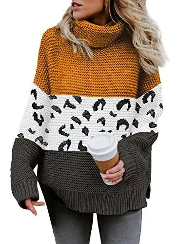 Imuedaen Pullover & Strickmode Imuedaen Pullover Damen Elegant Rollkragenpullover Langarm Strickpullover Lässiges Stricken Pulli Winter Sweatshirt Oberteile