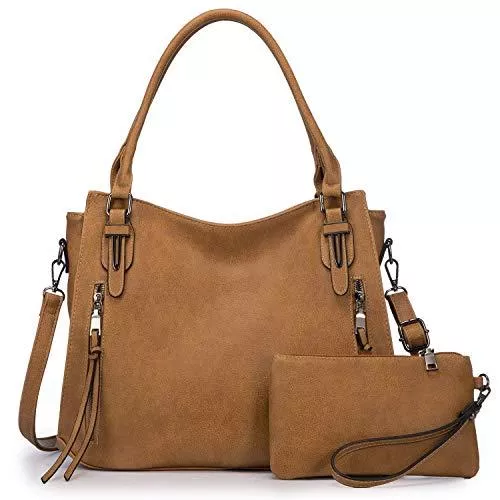 Realer Taschen & Rucksäcke Realer Damen Handtaschen Groß Shopper Lederhandtasche Schultertasche Umhängetasche Geldbörse Hobo Damen Taschen Set 2pcs…