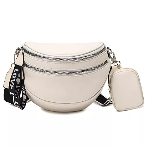 Travistar Taschen & Rucksäcke Travistar Umhängetasche Damen Klein - Breiter Gurt Herren Schultertasche Moderne Taschen Stylish Bauchtasche Vegan Leder Brusttasche mit Münze Geldbeutel - Sportlich Crossbody Bag