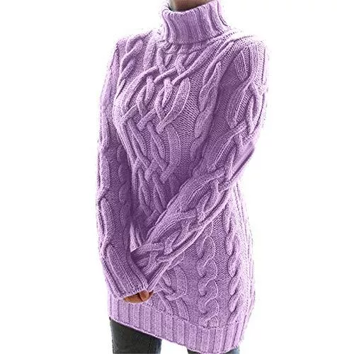 YRASILAND Pullover & Strickmode YRASILAND Pullover Damen Winter Langarm Rollkragen Winter Hohe Taille Lose Pullover Kleid Pullover Jumper Pullover Damen Herbst Winter Pullover Winter Elegant Baumwolle Winterpullover Damen Warm Lang