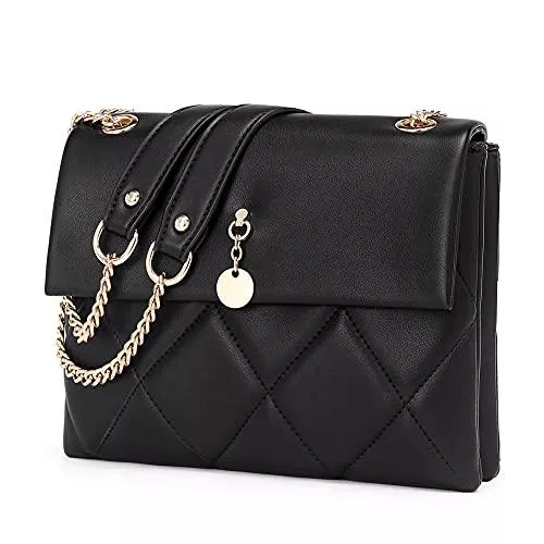 CLUCI Taschen & Rucksäcke CLUCI Umhängetasche Damen Kleine Vegane Leder Designer Handtasche mit Metall Kettenriemen Stilvolle Schultertasche