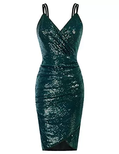 GRACE KARIN Cocktail GRACE KARIN Damen Midi Bodycon Perlen Retro Kleider Rockabilly Kleid CL762