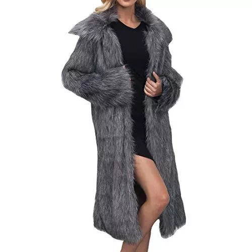 DorkasDE Mäntel DorkasDE Damen Wintermantel Fellmantel Kunstpelz Mantel Jacke Warm Winterjacke