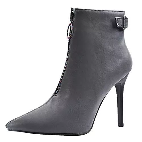 MISSUIT Stiefel MISSUIT Damen Spitze Ankle Boots Stiefeletten Stiletto High Heels Boots Kurzstiefel mit 10cm Absatz Reißverschluss