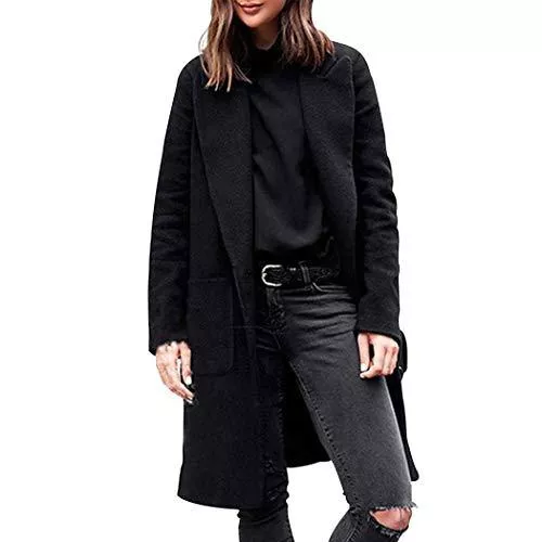 Finerun Mäntel Finerun Damen Wolle Windjacke Kunstpelz Langarm Gürtel Trenchcoat Elegantes Warme Oberteile Jacke Lose Wollmantel