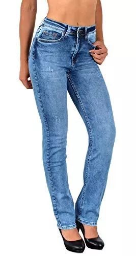 ESRA Jeans ESRA Damen Straight Fit Jeans Hose Damen Jeanshose gerader Schnitt bis Übergröße G700