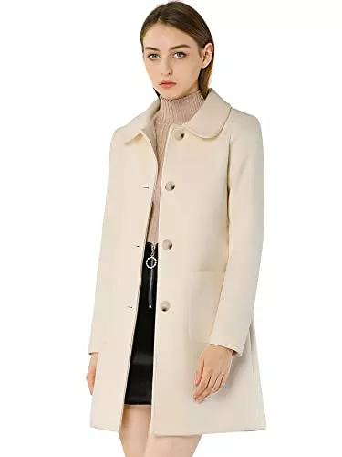 Allegra K Mäntel Allegra K Damen Langarm Umlegekragen Knopfleiste Trenchcoat Mantel