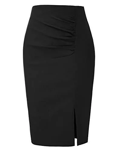 Belle Poque Röcke Belle Poque Damen Vintage Retro Etui Hohe Taille Röcke Knielang Sommerrock Bodycon Bleistiftrock BPE02145
