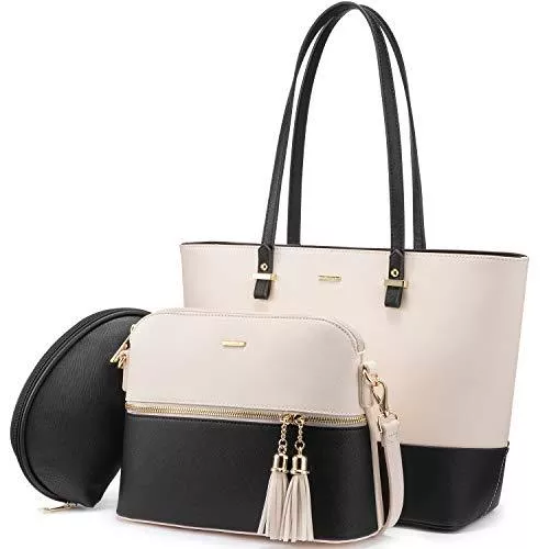 LOVEVOOK Taschen & Rucksäcke LOVEVOOK Handtasche Damen Shopper Schultertasche Damen Groß Damen Tasche Gross Leder Handtaschen 3-teiliges Set