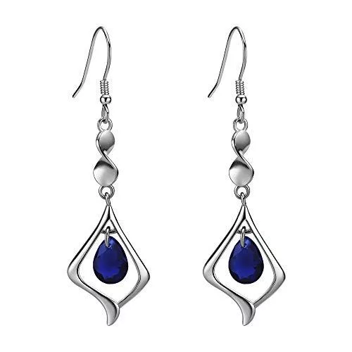 POLITENY Schmuck Damen-Ohrhänger Sterling-Silber 925 violetter Edelstein vergoldet