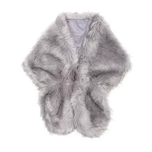 Colours & Beauty Strickjacken Colours & Beauty Wintermantel Damen mit Kunstfell | Umhang mit Kapuze | Poncho Damen Elegant | Warm Schal Damen | Mantel Damen | Kapuzenschal | Pelzmantel Damen | Cape Frauen