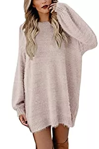 Viottiset Pullover & Strickmode Viottiset Damen Weihnachts Oversize Strickpullover Imitation Kaschmir Minikleid