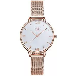 SHENGKE Uhren SHENGKE Kreative Simplicity Damen-Armbanduhr mit Netzband, Elegant, Damenarmbanduhr Business Armbanduhr