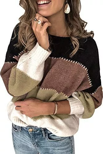 Necooer Pullover & Strickmode Necooer Pullover Damen Langarm Winter Outwear Lässiger Strickpullover Eleganter Pullover mit Liebesdruck für Frauen