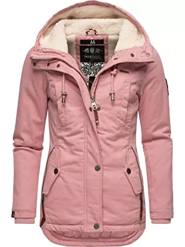 MARIKOO Jacken MARIKOO Damen Warmer Winter Kurzmantel mit Kapuze Bikoo XS-XXL